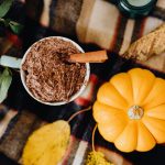 Table set with fall decor and foods